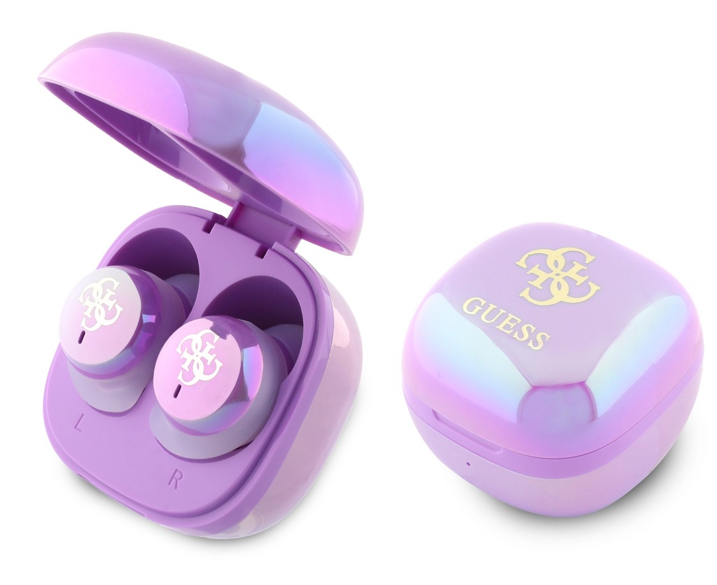 GUESS AURICULAR TWS MINI 4G LOGO VIOLETA