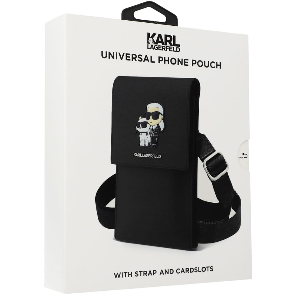 KARL LAGERFELD BANDOLERA SAFFIANO K&C NFT NEGRO