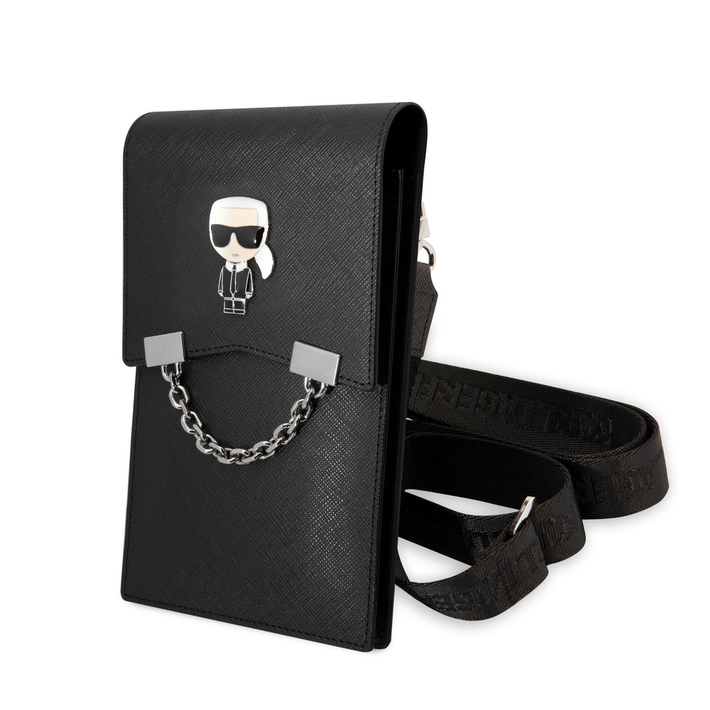 KARL LAGERFELD BANDOLERA IKONIK CHAIN NEGRO