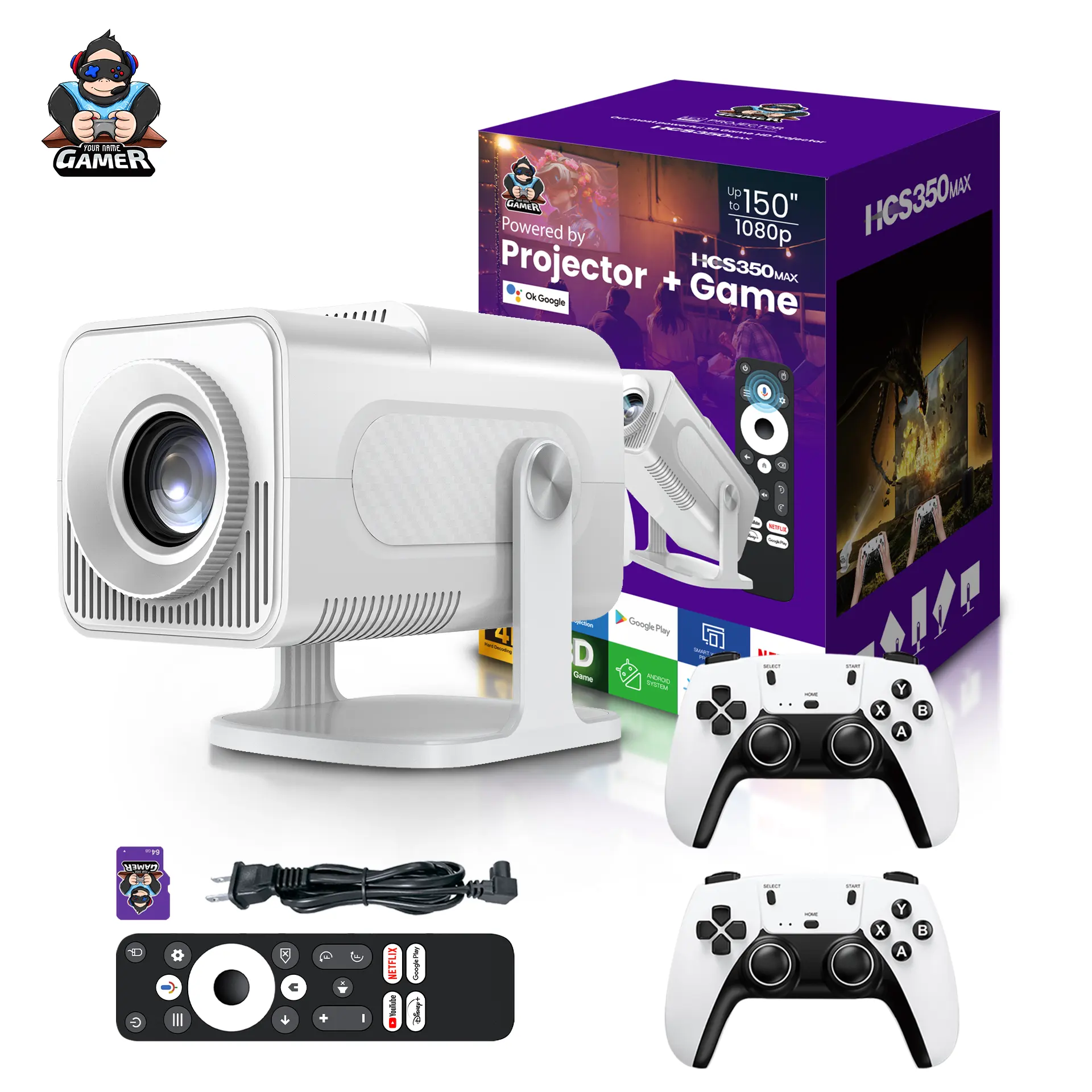 PROYECTOR CON JUEGOS + OK GOOGLE