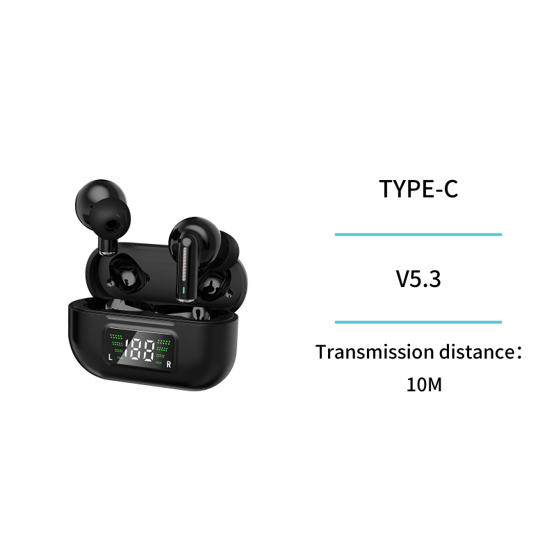 Auriculares intrauditivos TWS con Bluetooth y pantalla digital rojo 