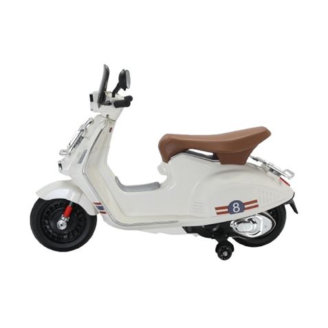 MOTO SCOOTER CLASICO CON RUEDINES BLANCO