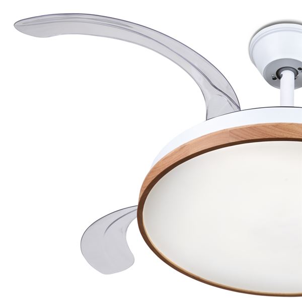 VENTILADOR DE TECHO RETRÁCTIL 30W CON LED Y 6 VELOCIDADES MADERA MUVIP