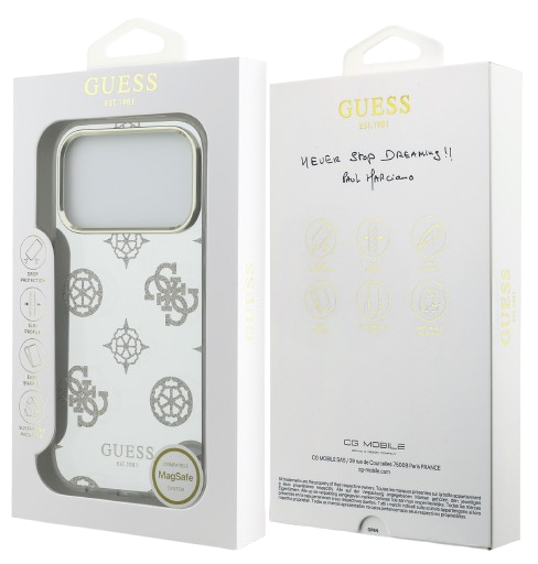 GUESS CARCASA MAGSAFE MIRROR GLITTER IPHONE 17 PRO DORADO