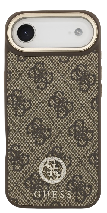 GUESS CARCASA MAGSAFE 4G STRASS IPHONE 17 PLUS MARRON