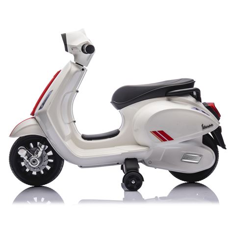 MOTO INFANTIL A BATERIA CON RUEDINES PIAGGIO VESPA BLANCA