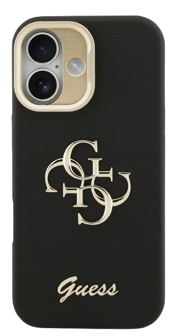 GUESS CARCASA GRAINED 4G SOPORTE CAMARA IPHONE 17 NEGRO