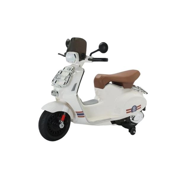MOTO SCOOTER CLASICO CON RUEDINES BLANCO