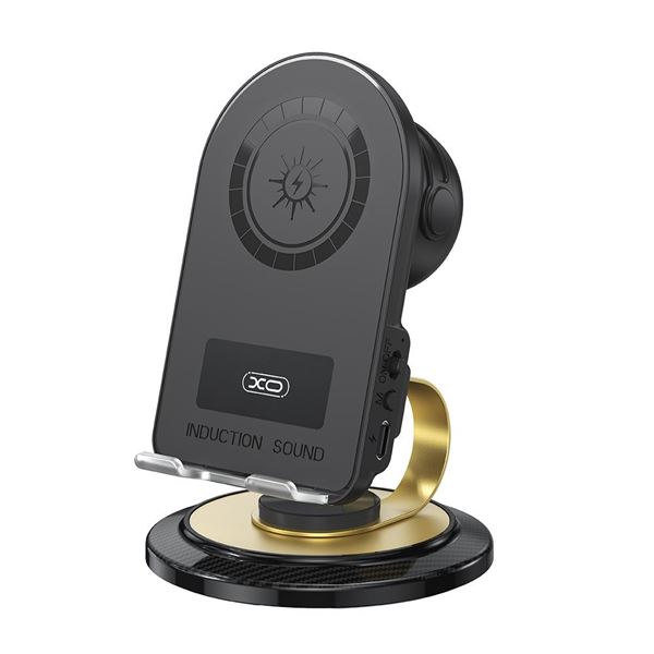 SOPORTE PARA SMARTPHONE CON ALTAVOZ BLUETOOTH Y CARGA INALAMBRICA F69 XO