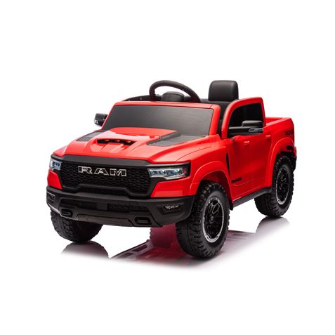 COCHE INFANTIL A BATERIA CON CONTROL REMOTO RAM 1500 SUPER TRUCK ROJO