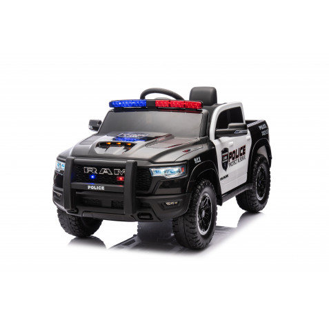 COCHE INFANTIL A BATERIA CON CONTROL REMOTO RAM 1500 POLICIA NEGRO
