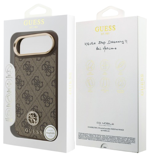 GUESS CARCASA MAGSAFE 4G STRASS IPHONE 17 PLUS MARRON