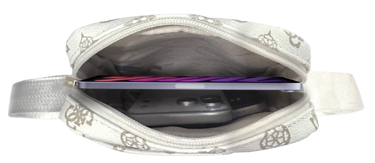 GUESS BANDOLERA 8" PEONY BLANCO