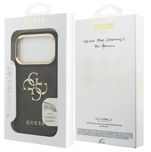 GUESS CARCASA 4G SOPORTE CAMARA IPHONE 17 PRO MAX NEGRO