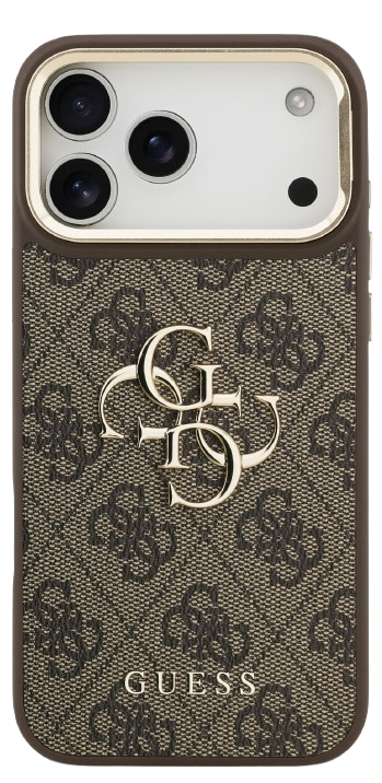 GUESS CARCASA 4G SOPORTE CAMARA IPHONE 17 PRO MARRON