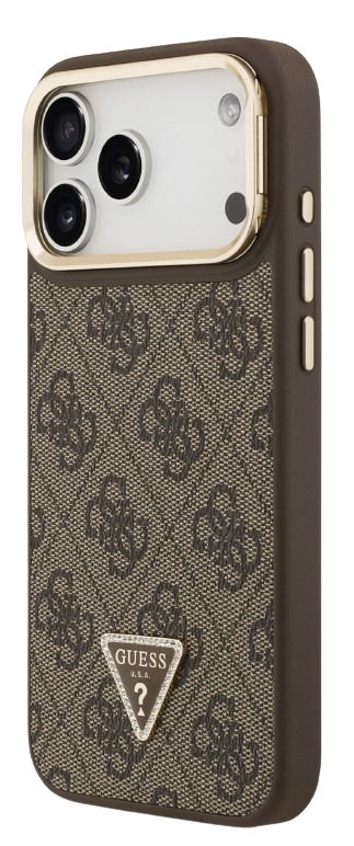 GUESS CARCASA MAGSAFE 4G TRIANGLE SOPORTE CAMARA IPHONE 17 PRO MAX MARRON