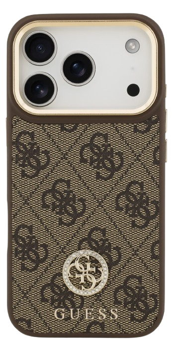 GUESS CARCASA MAGSAFE 4G STRASS IPHONE 17 PRO MARRON