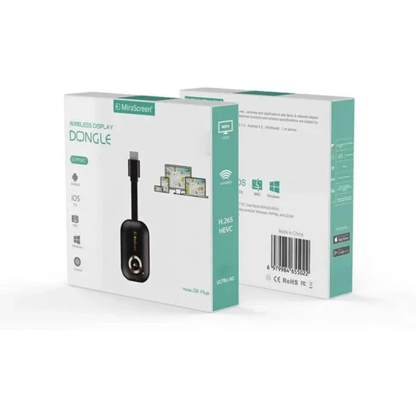 Adaptador de espejo de pantalla para TV, MiraScreen G9 Plus 5G 4K Dongle de pantalla inalámbrica para PC, tableta, teléfono a TV, proyector y monitor