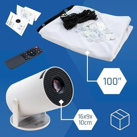 Iggual Mini Proyector Portátil MP720P con Pantalla 100" Blanco