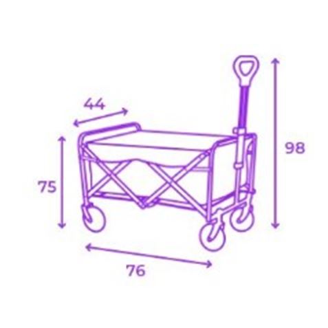 CARRO PLEGABLE DE ACERO PARA PLAYA 75X44X76 NEGRO
