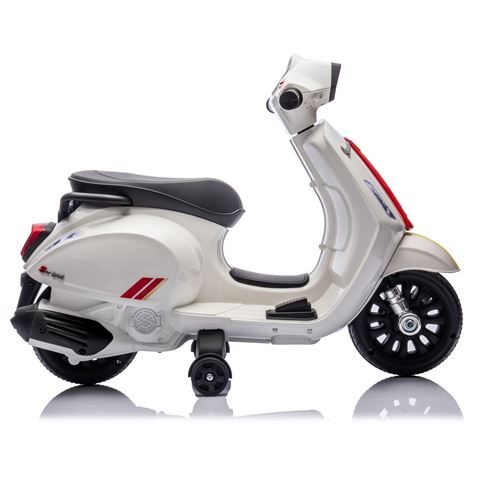 MOTO INFANTIL A BATERIA CON RUEDINES PIAGGIO VESPA BLANCA