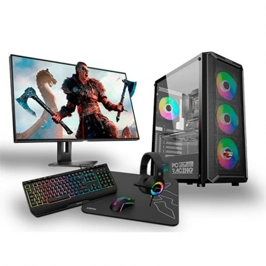 Ordenador Sobremesa PC Racing Pack Gaming Initiation Pro AMD Ryzen 5 4650G/16GB/1TB SSD + Monitor 24