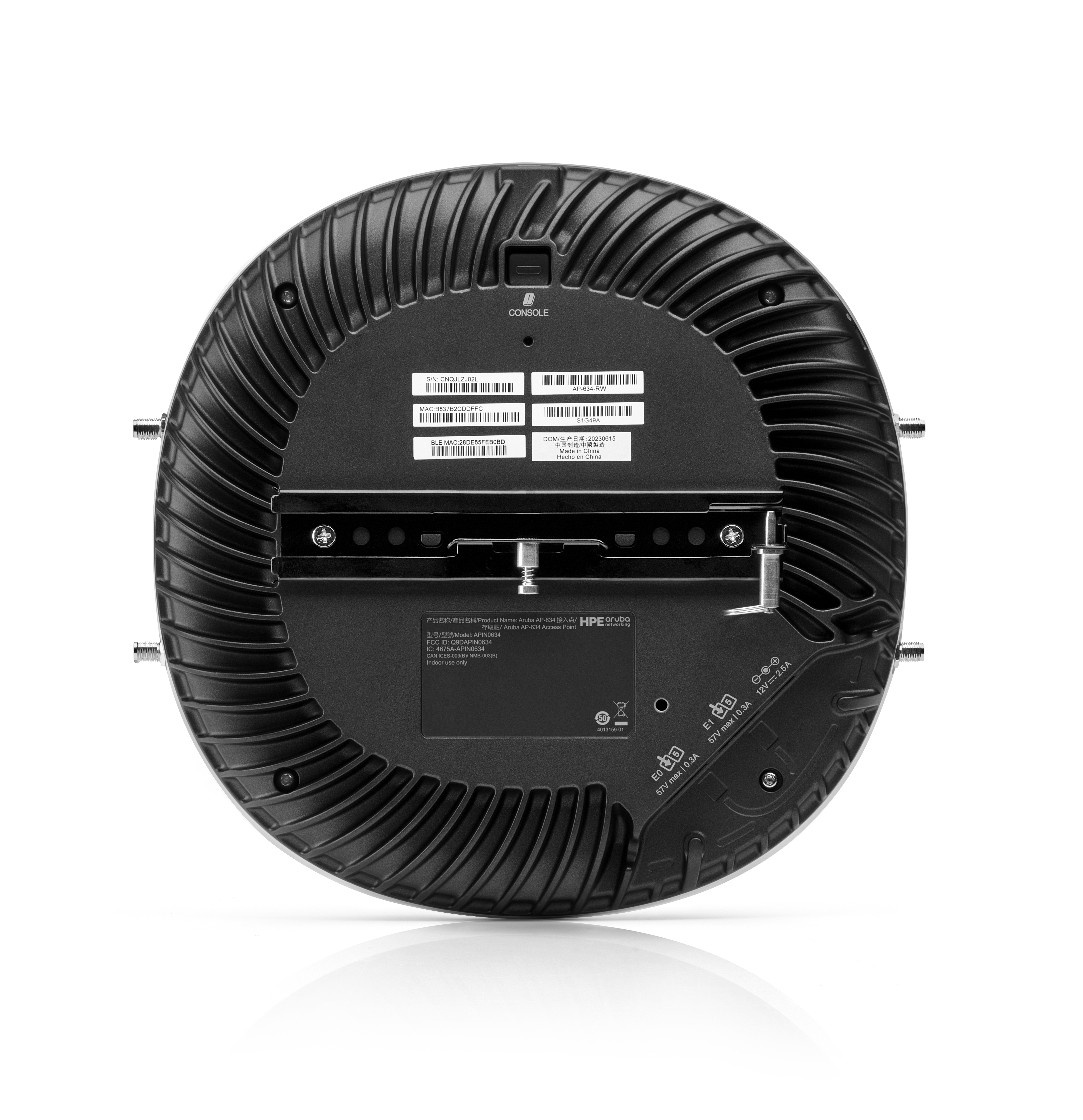 HPE Aruba Networking AP-634 Tri-radio 2x2:2 Wi-Fi 6E External Antennas Campus AP (S1G49A)