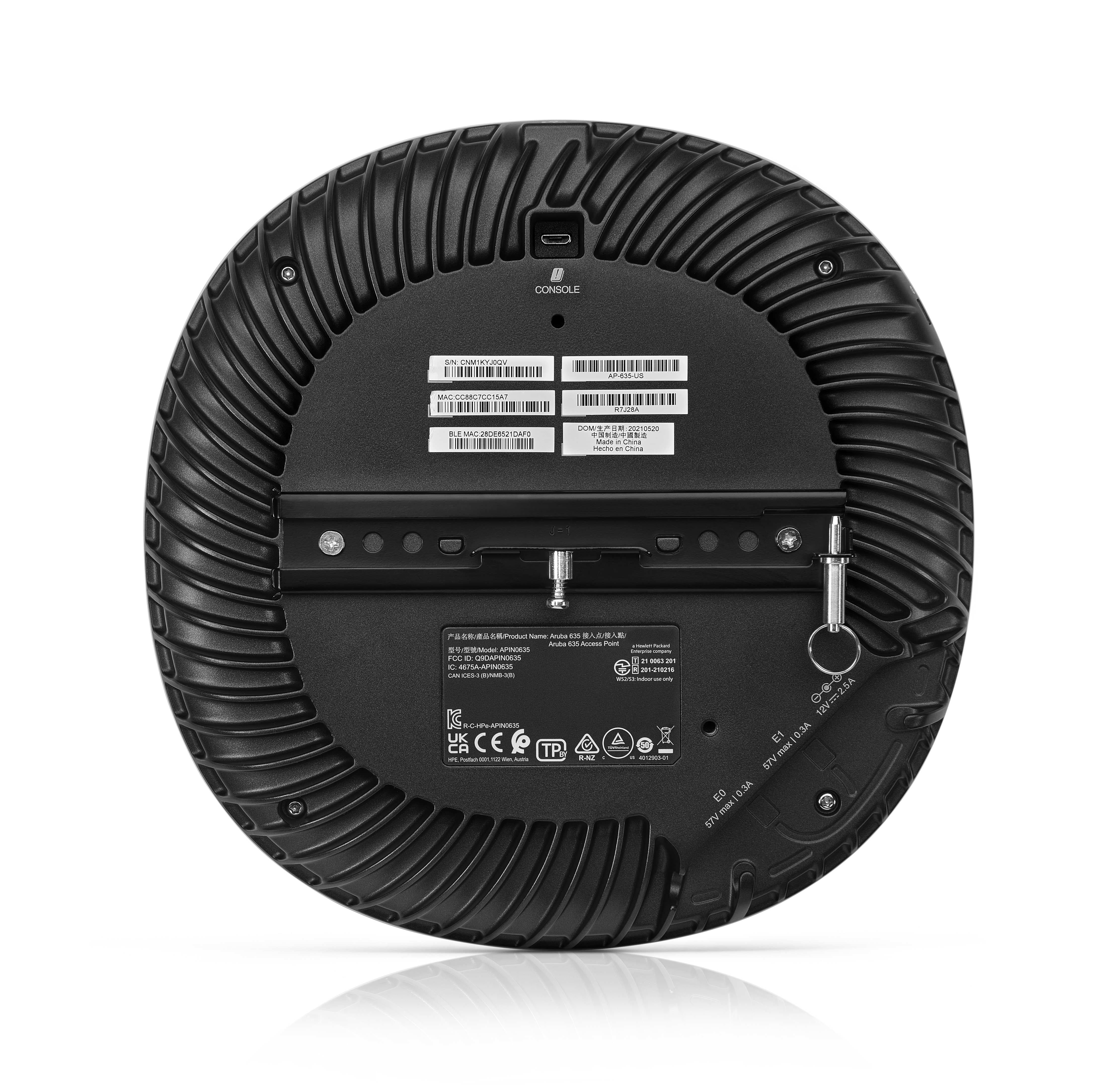 HPE Aruba Networking AP‑635 Tri Radio 2x2 802.11ax Wi‑Fi 6E Internal Antennas Campus AP