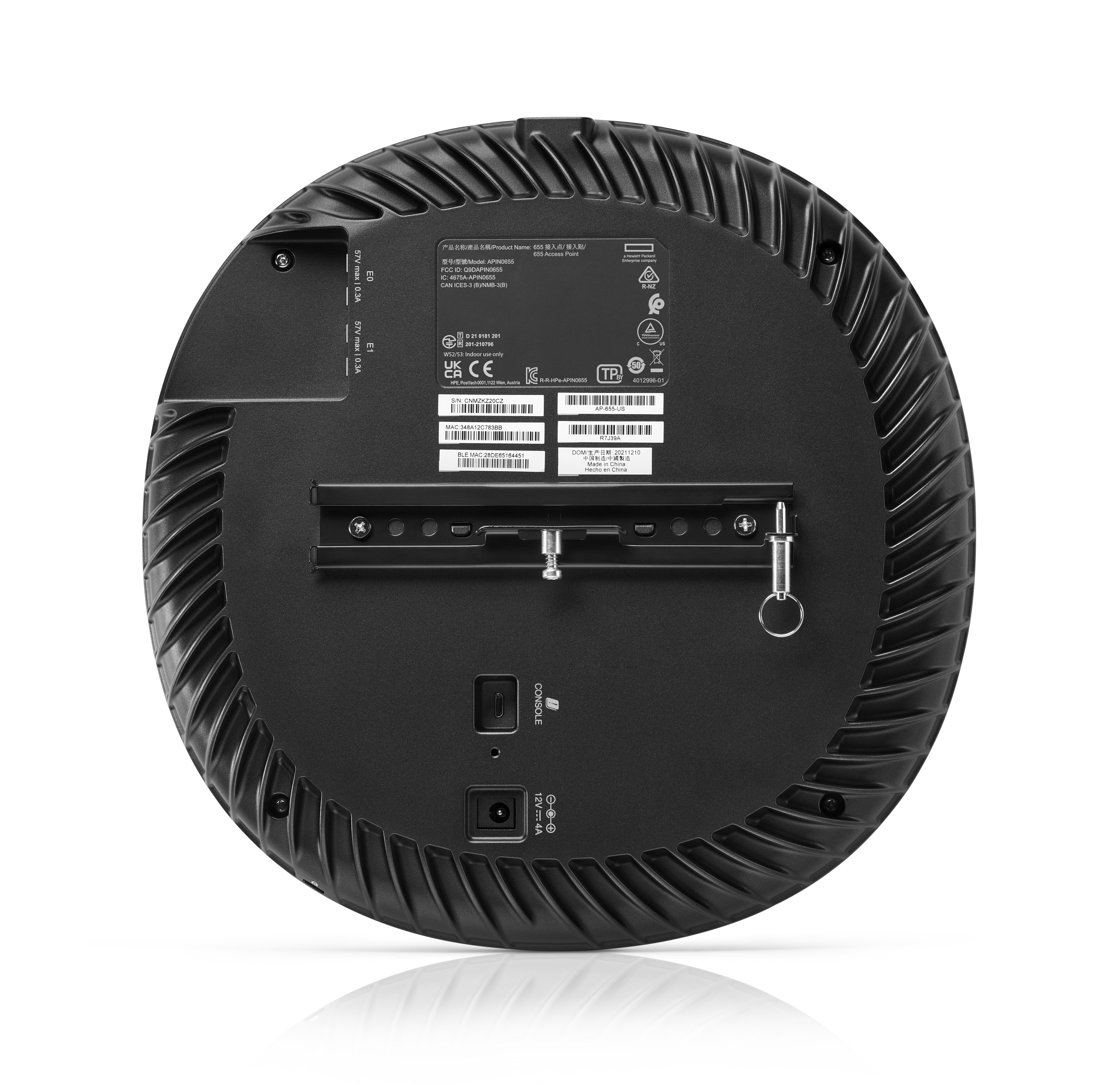 HPE Aruba Networking AP‑655 Tri Radio 4x4 802.11ax Wi‑Fi 6E Internal Antennas Campus AP