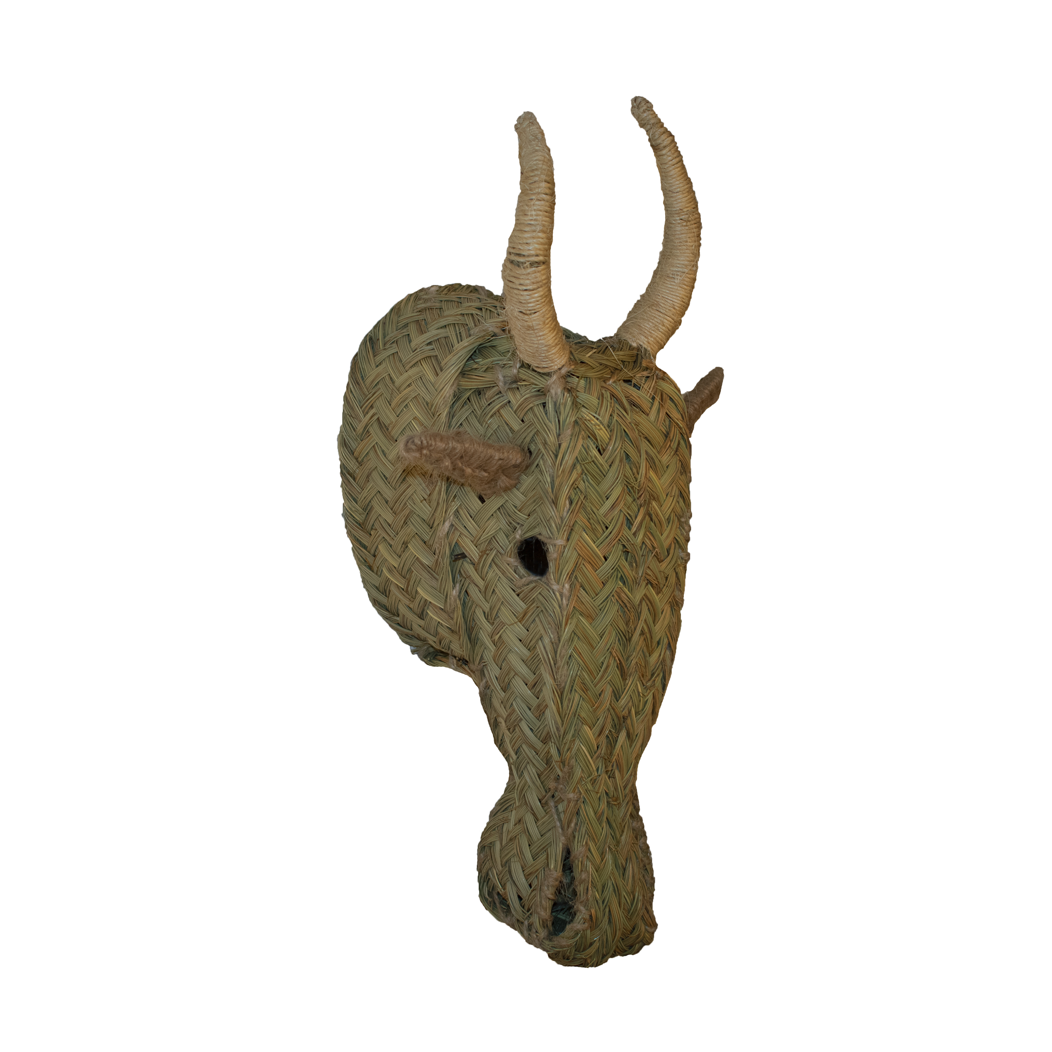 Cabeza de toro decorativa de paja