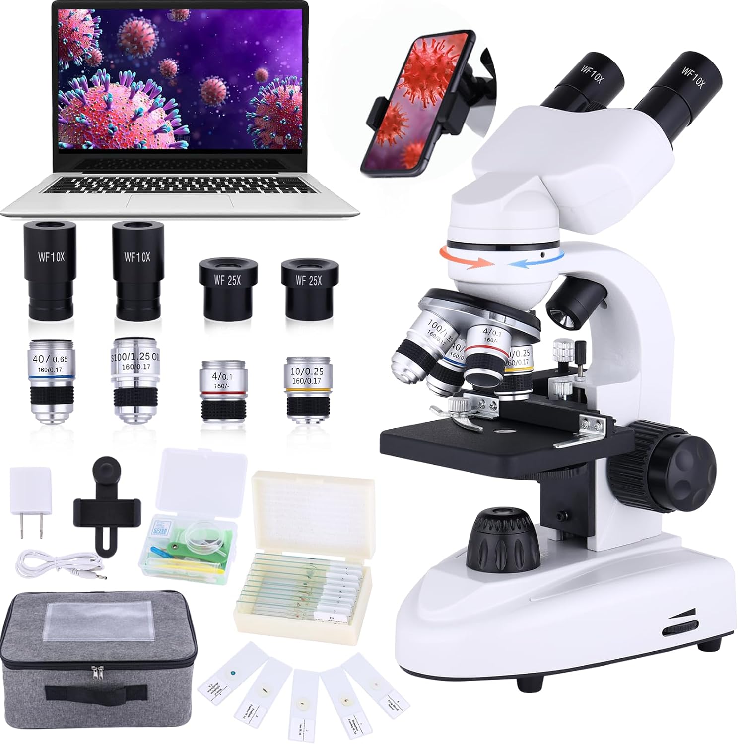 Professional Compound Microscope Kit
