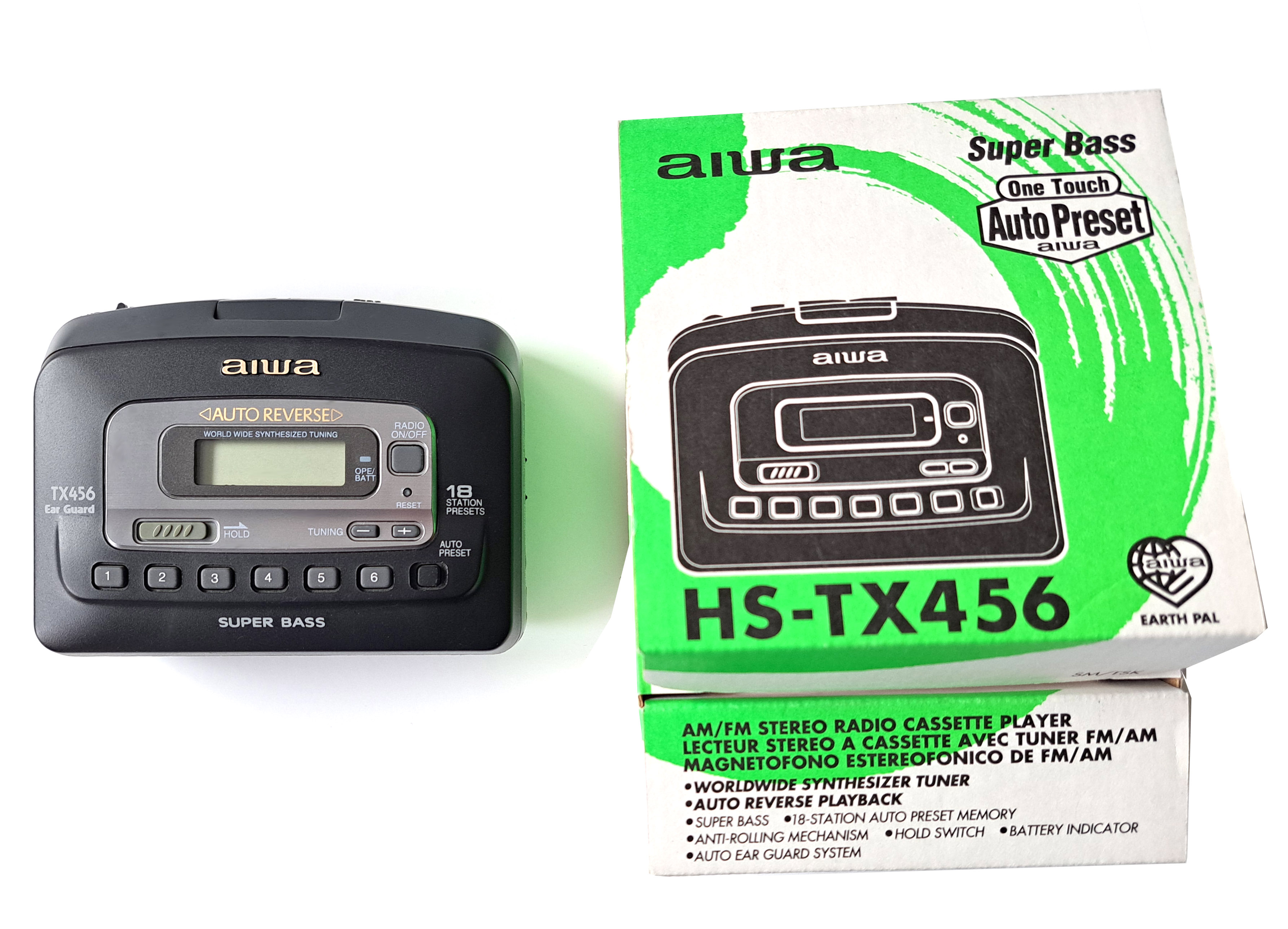 AIWA HS-TX456 Auto Reverse Cassette Player/Radio WALKMAN