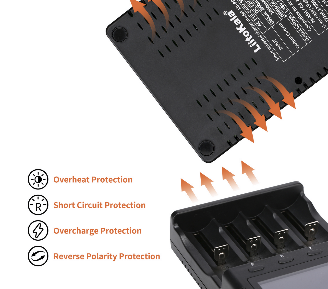 4 Slots Smart Chargers with LCD display