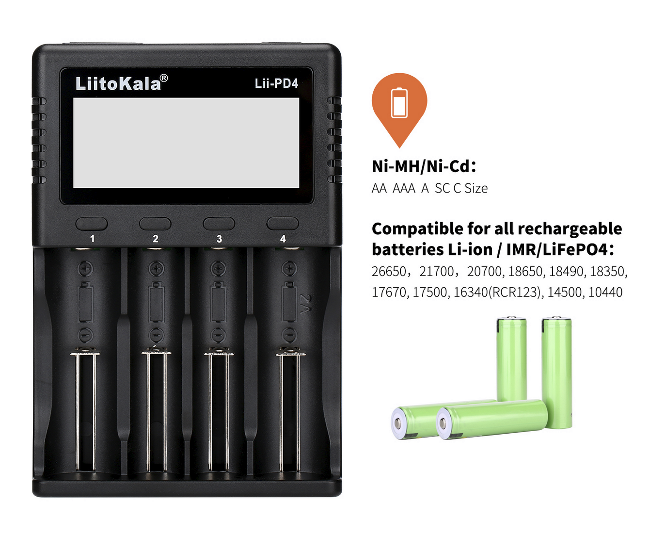4 Slots Smart Chargers with LCD display
