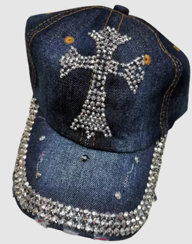 Women's Bling Cross Hat