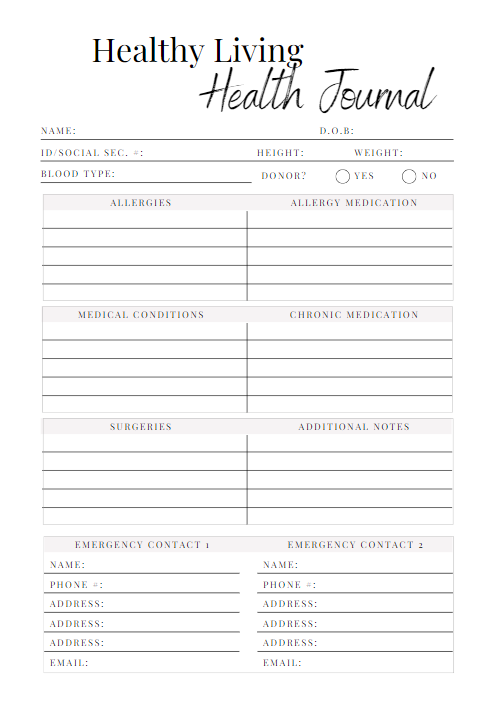Healthy Living Journal