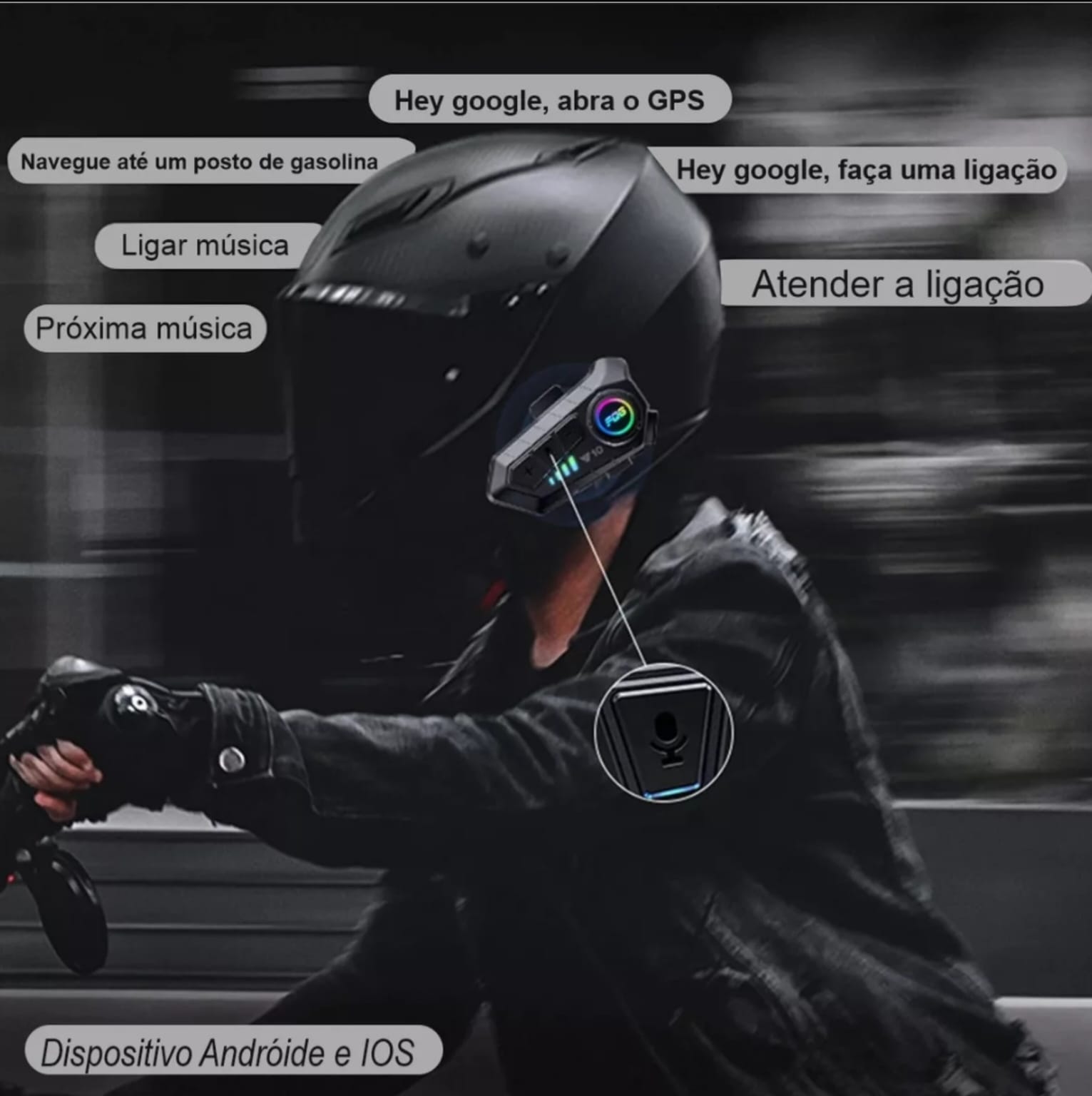 Fone Bluethoot Para Capacete