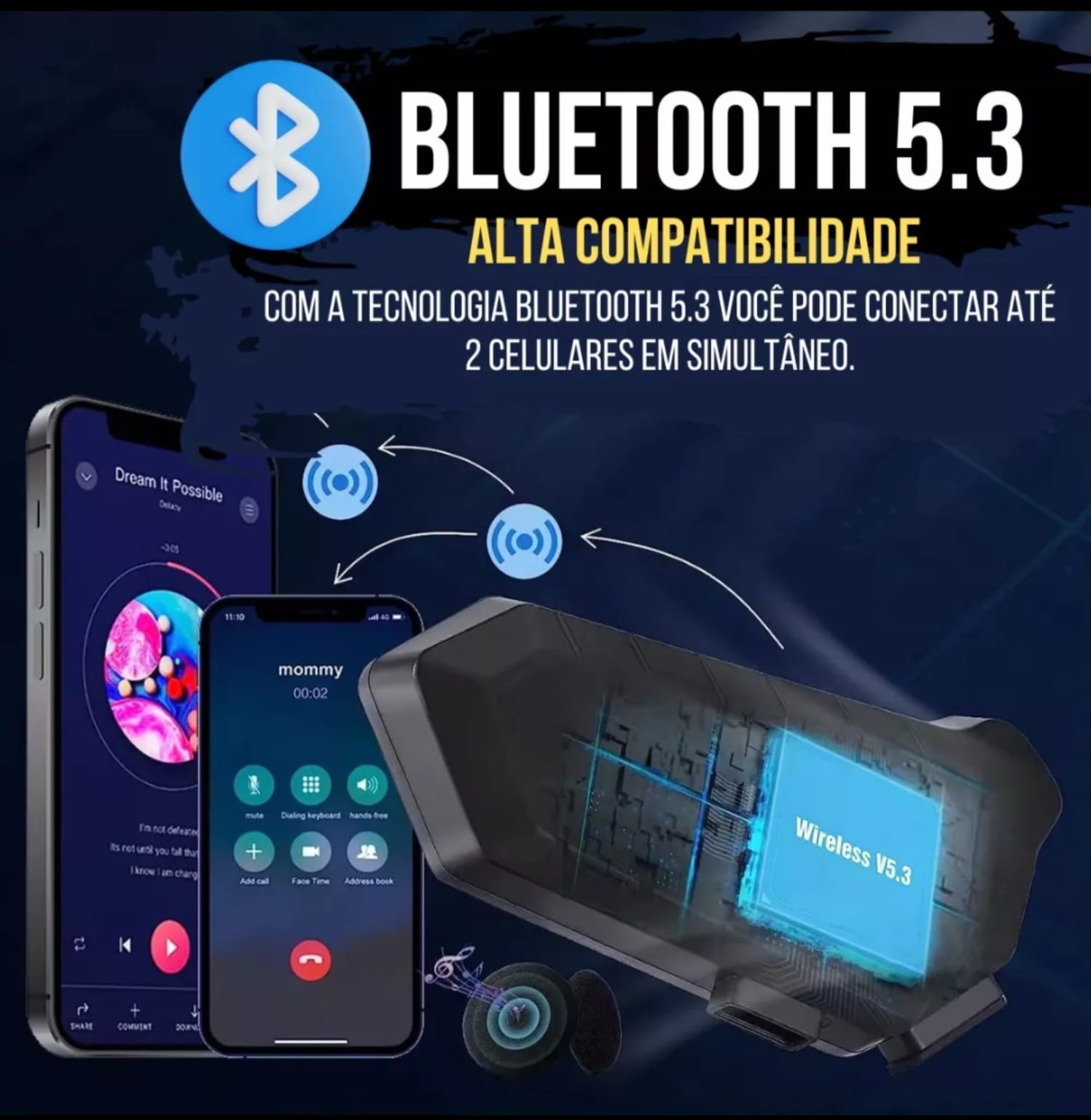 Fone Bluethoot Para Capacete