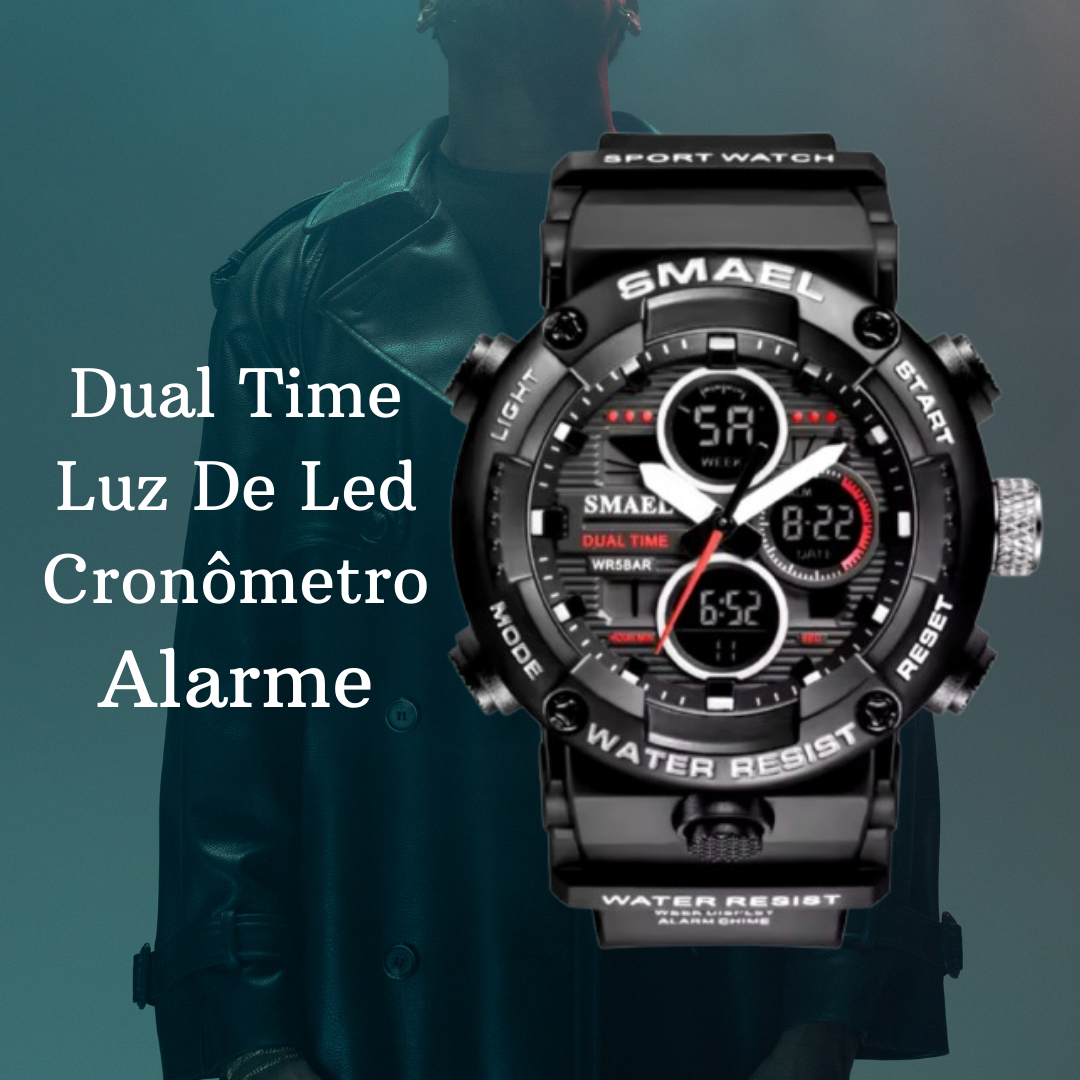 Relógio Dual Time Smael Force
