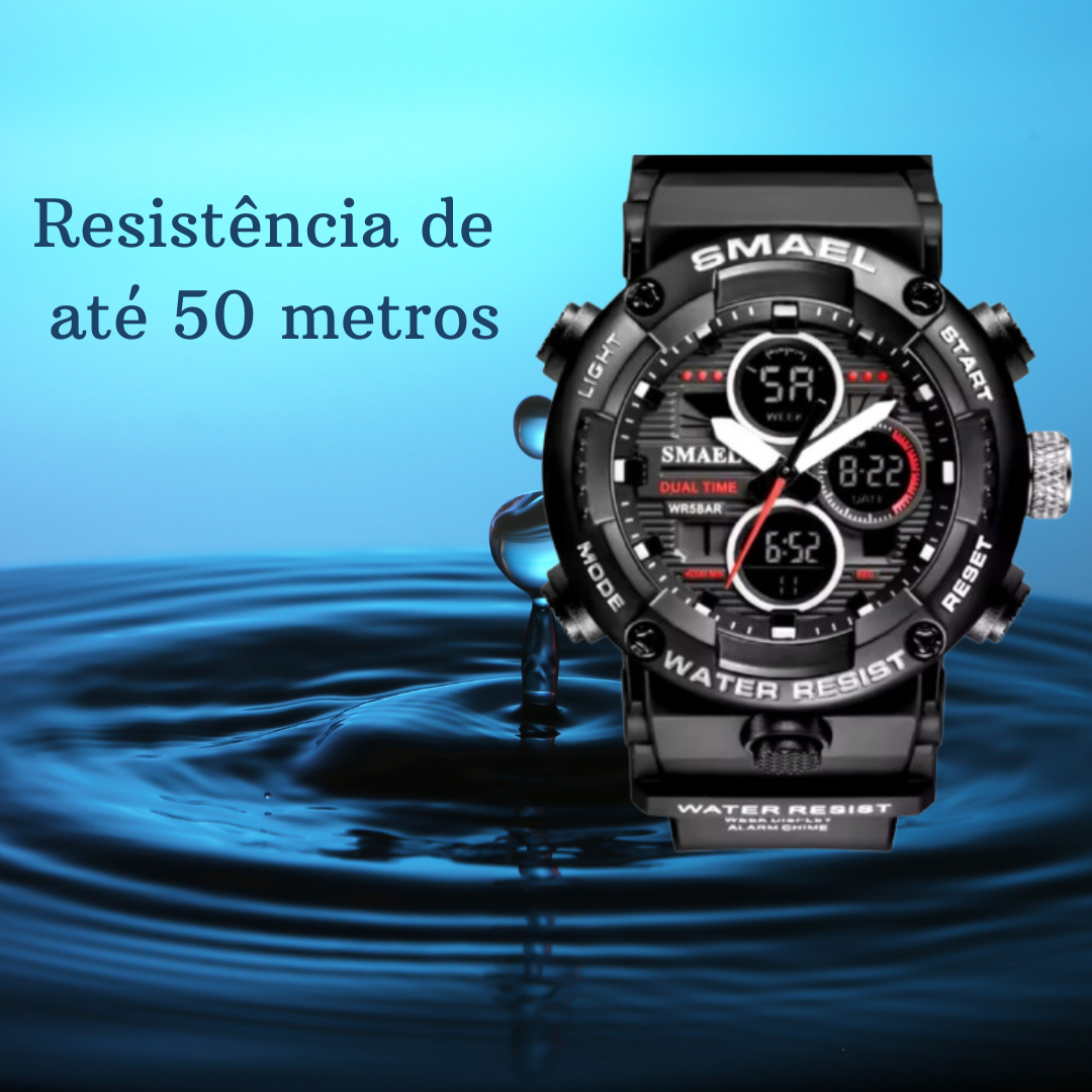 Relógio Dual Time Smael Force