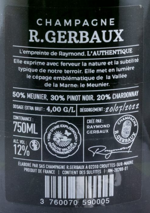 GERBAUX L'AUTHENTIQUE CHAMPAGNE EXTRA BRUT