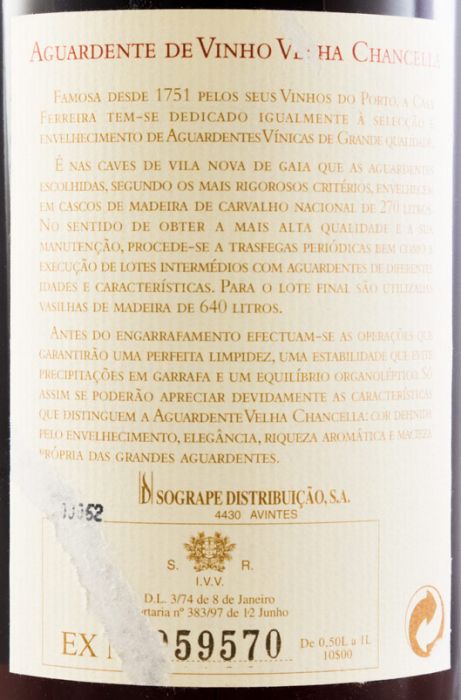 Aguardente de Vinho Velha Chancelaria