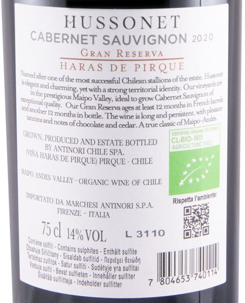 Hussonet Cabernet Sauvignon 2020 GRAN RESERVA