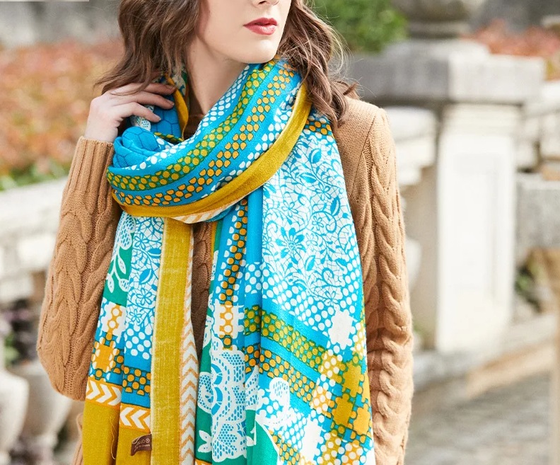 Scarflinks Luxury 100% Australian pashmina green wool Scarves  