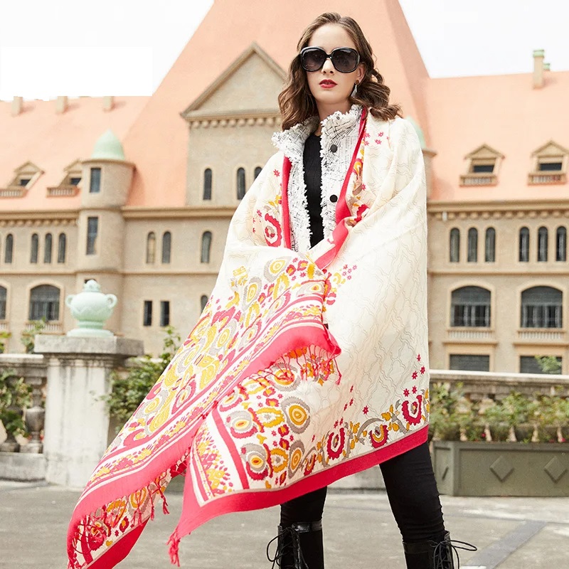 Scarflinks Luxury 100% Australian pashmina  Coral wool Scarves  