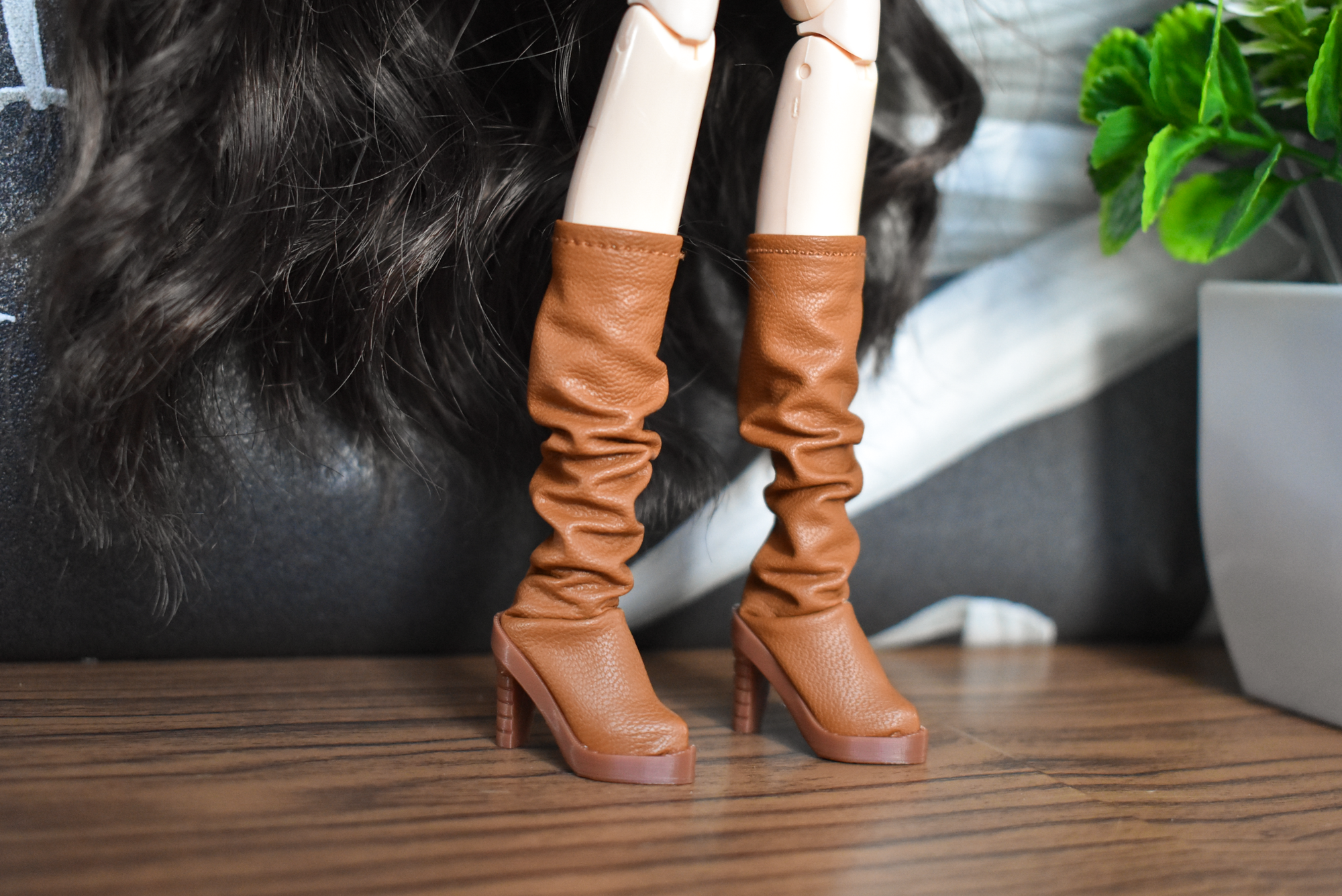 Bottes marron à talons hauts - Caramel
