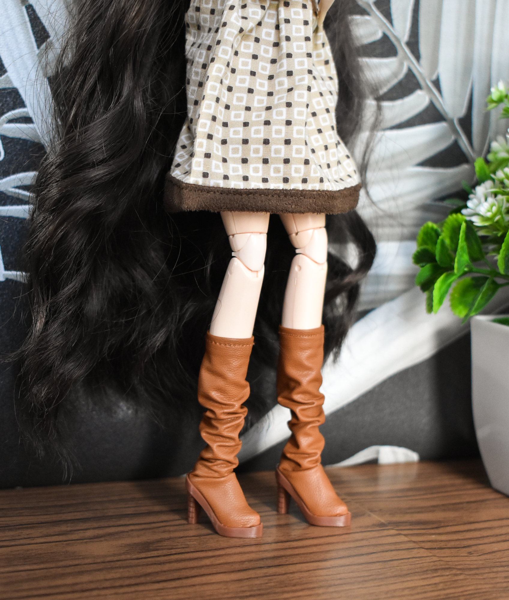 Bottes marron à talons hauts - Caramel