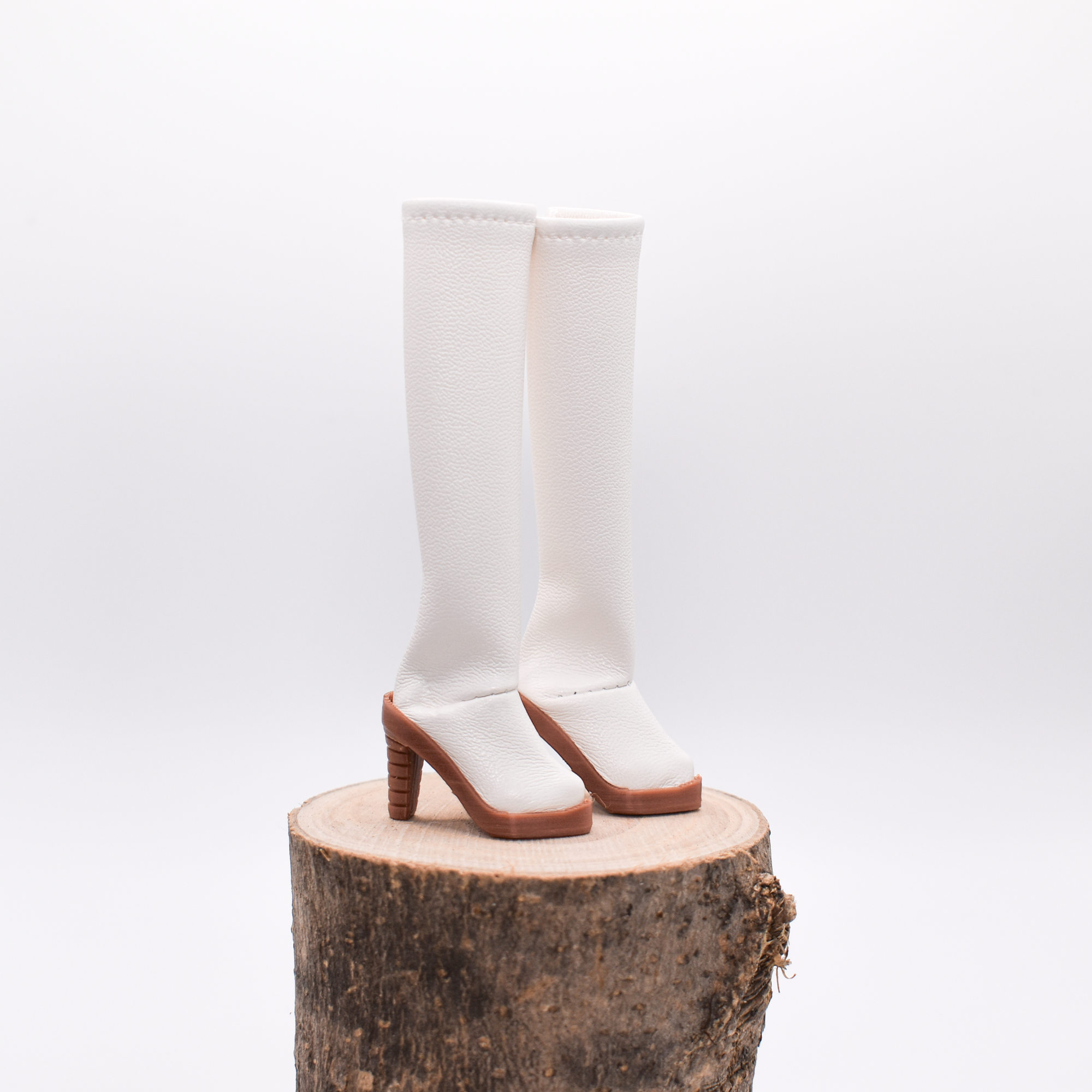 Bottes blanches à talons hauts - Cappuccino
