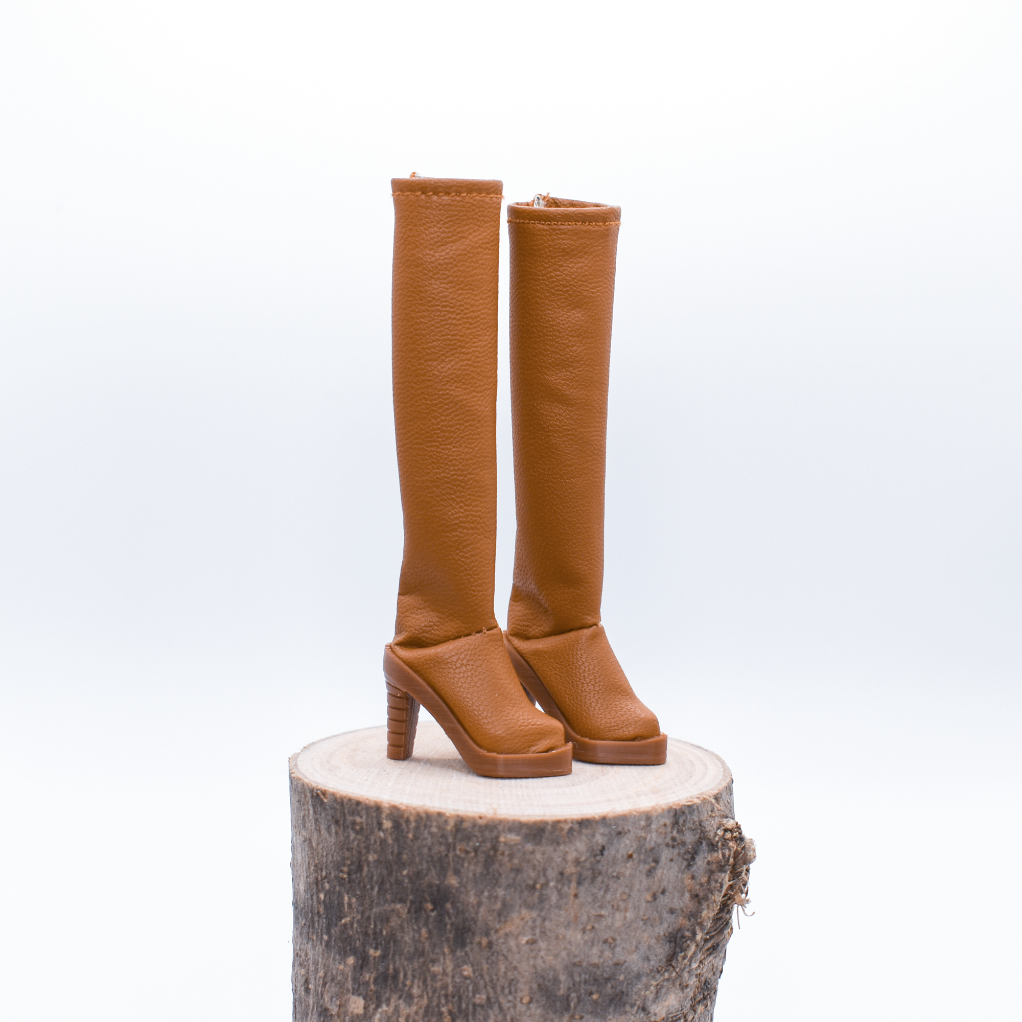Bottes marron à talons hauts - Caramel