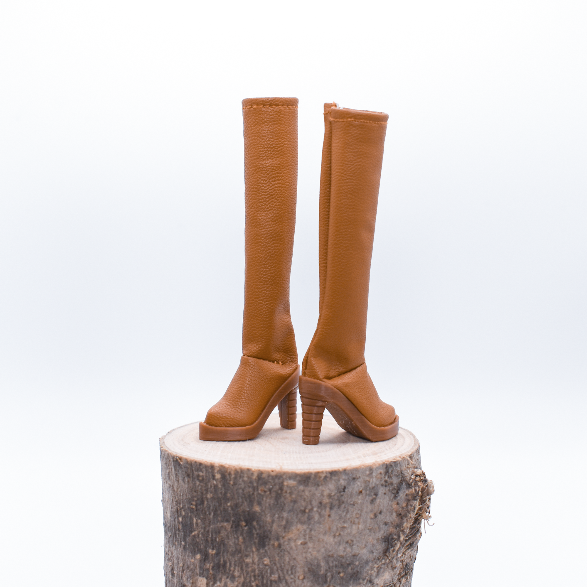 Bottes marron à talons hauts - Caramel